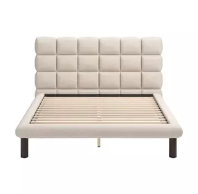 Placid Beige Queen Upholstered Panel Bed