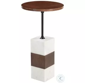 Stuk Brown And White Side Table
