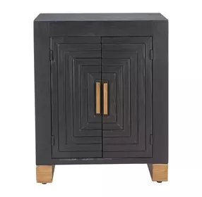 Trazo Black and Brown Rectangular Side Table