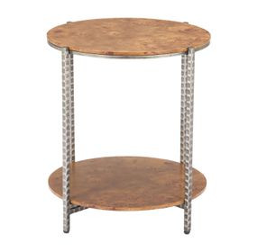 Adna Brown Round Side Table