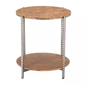 Adna Brown Round Side Table