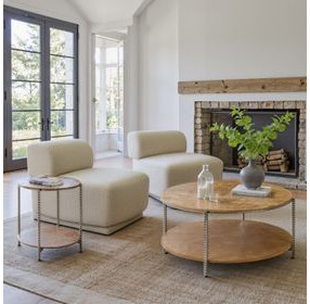 Adna Brown Round Occassional Table Set