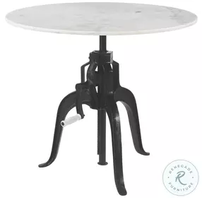 Mufid Black And White Height Adjustable Round Bistro Table