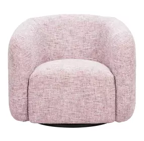 Refine Pink Tweed Performance Fabric Swivel Accent Chair