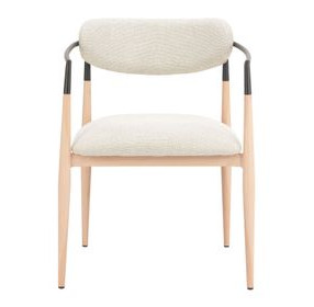 Equinox Oyster Gray Upholstered Dining Arm Chair