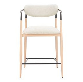 Equinox Oyster Gray Upholstered Counter Height Stool