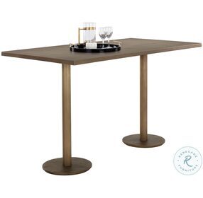 Corina Antique Brass Bar Table