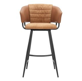 Juno Brown Upholstered Bar Stool Set of 2