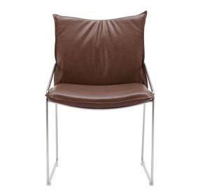 Pola Brown Upholstered Dining Chair Set of 2