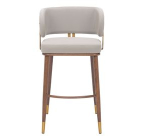 Brew Beige Upholstered Bar Stool