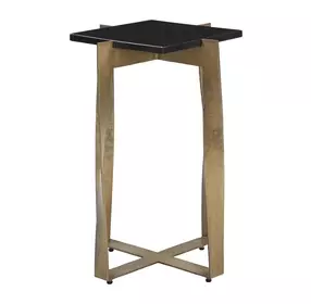 Noara Black and Brass Square Accent Table