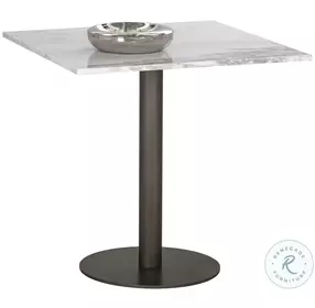 Claudia White And Pewter 30" Bistro Table