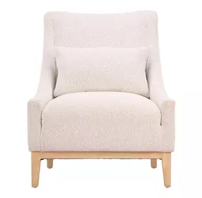 Velun Ivory Upholstered Accent Chair with Pillow