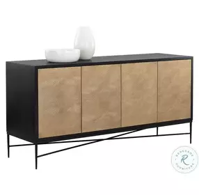 Algarve Matte Black And Gold Sideboard