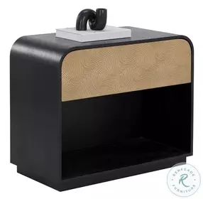 Westford Matte Black And Gold Nightstand