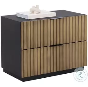 Ventura Brass And Black Nightstand