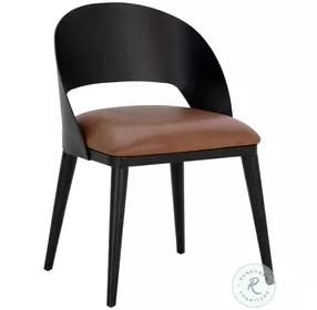 Dezirae Cognac Leather Dining Chair