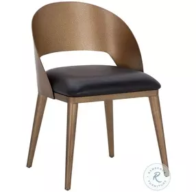 Dezirae Charcoal Black Leather Dining Chair