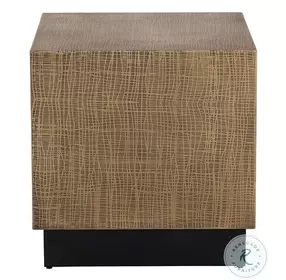 Albans Antique Brass And Black End Table