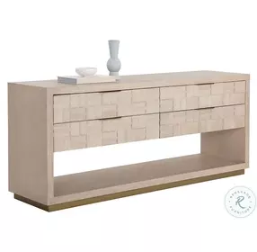 Akava Light Wash And Gold Dresser