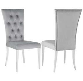 Kerwin Grey Tufted Upholstered Side Chair Set of 2