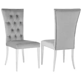 Kerwin Grey Tufted Upholstered Side Chair Set of 2