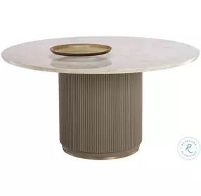 Cataldi Polished And Brown Dining Table