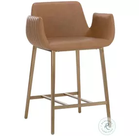 Fiorenzo Milliken Cognac Counter Height Stool