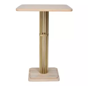Wilou Natural and Gold 28" Square Bar Table