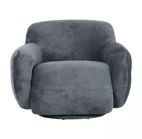 Boble Storm Gray Upholstered Swivel Accent Chair