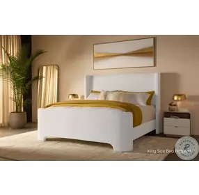 Ellisford Copenhagen White Upholstered Platform Bedroom Set