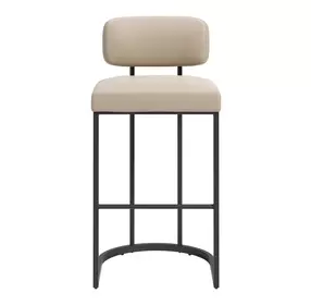 Velar Beige and Gray Upholstered Bar Stool Set of 2