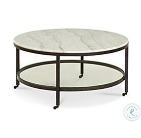 Whitman Bronze And Marble Round Cocktail Table