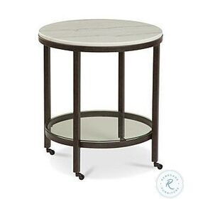 Whitman Bronze And Marble Round End Table
