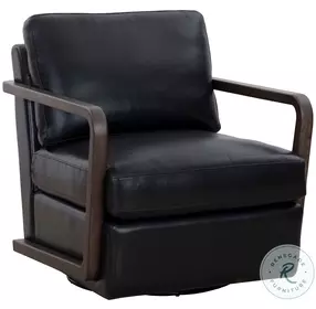 Loxley Cortina Black Swivel Lounge Chair