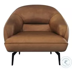 Armani Cognac Leather Arm Chair