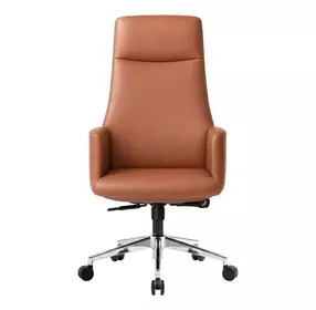 Cleopatra Brown Leather Upholstered Swivel Office Chair