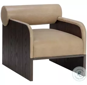 Coburn Sahara Sand Leather Lounge Chair