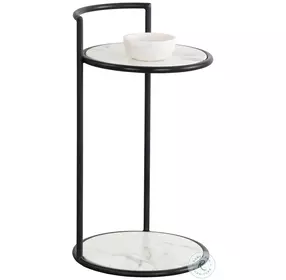 Corvella White And Matte Black End Table