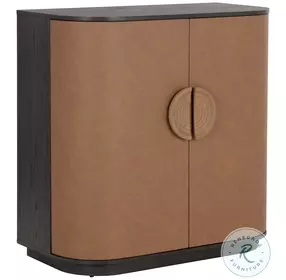 Murdoch Smoke Gray And Milliken Cognac Bar Cabinet