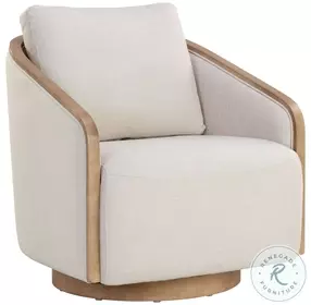 Valencia Effie Linen Swivel Lounge Chair