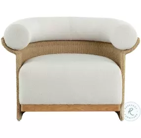 Asos Louis Cream Performance Fabric Outdoor Lounge Chair