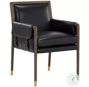 Lazaro Cortina Black Leather Arm Chair