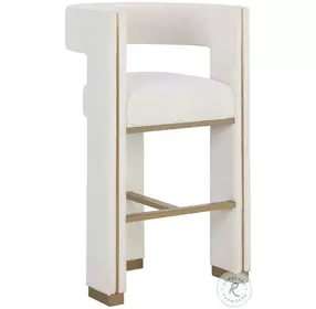 Adamina Rhea Light Barley Performance Fabric Bar Stool