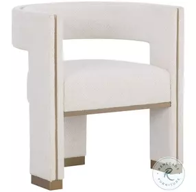 Selestia Rhea Light Barley Performance Fabric Dining Arm Chair