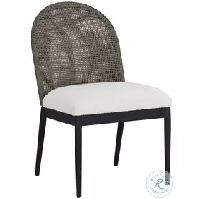 Torrington Louis Cream And Black Performance Fabric Outdoor Dining Chair Set Of 2
