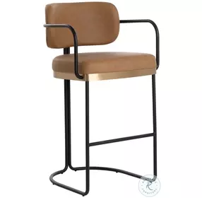 Jalen Milliken Cognac Bar Stool