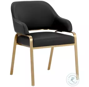 Malachi Cantina Black Dining Arm Chair