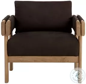 Carmichael Nubuck Cocoa Leather Lounge Chair