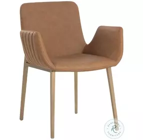 Fiorenzo Milliken Cognac Dining Arm Chair
